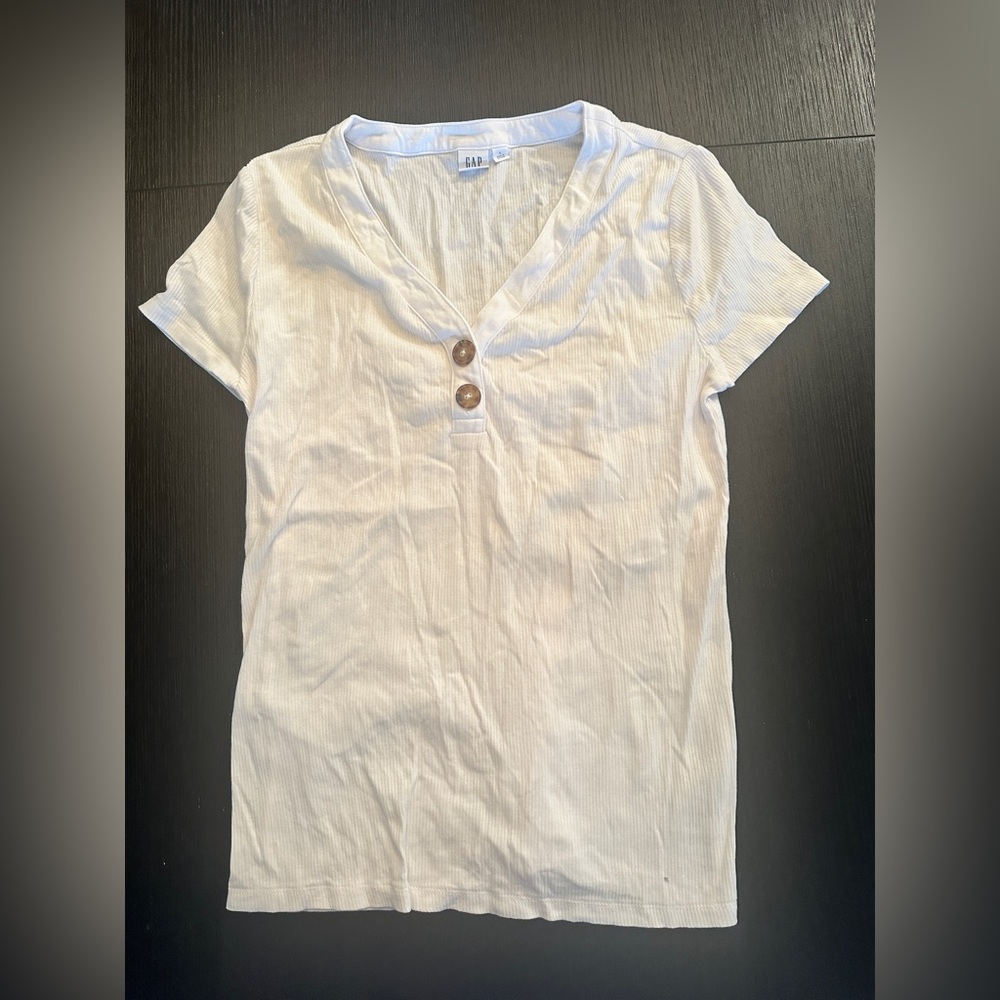 GAP Short Sleeve Top with Button Detail